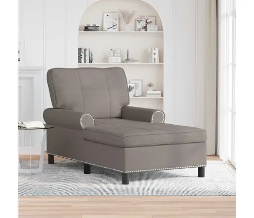 Šeiss Lounge Ar Spilvenu Pelēkbrūna 91 X 157 X 91 Cm Audums Vidaxl