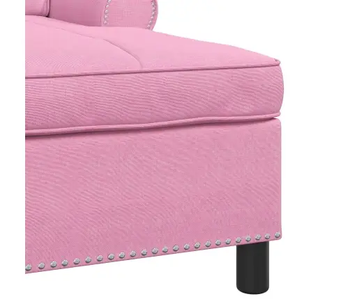Šeiss Lounge Ar Spilvenu Rozā 91 X 157 X 91 Cm Audums Vidaxl