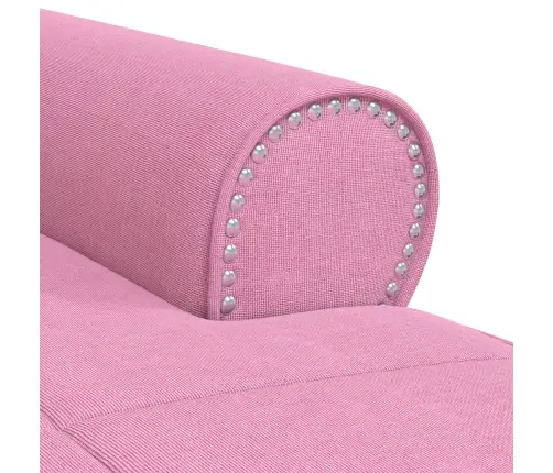 Šeiss Lounge Ar Spilvenu Rozā 91 X 157 X 91 Cm Audums Vidaxl