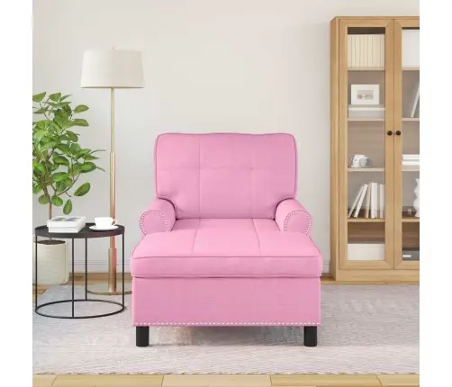 Šeiss Lounge Ar Spilvenu Rozā 91 X 157 X 91 Cm Audums Vidaxl