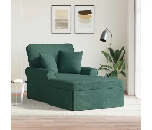 Šezlongs Ar Svārkiem Tumši Zaļš 91 X 157 X 91 Cm Audums Vidaxl