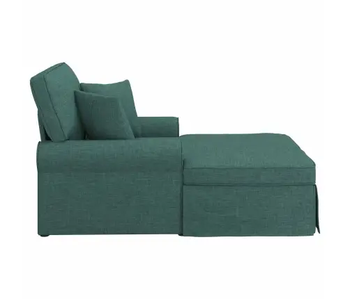 Šezlongs Ar Svārkiem Tumši Zaļš 91 X 157 X 91 Cm Audums Vidaxl