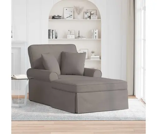 Šezlongs Ar Svārkiem Pelēkbrūna 91 X 157 X 91 Cm Audums Vidaxl