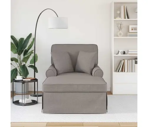 Šezlongs Ar Svārkiem Pelēkbrūna 91 X 157 X 91 Cm Audums Vidaxl