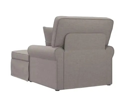 Šezlongs Ar Svārkiem Pelēkbrūna 91 X 157 X 91 Cm Audums Vidaxl