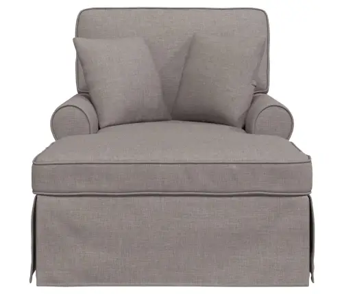 Šezlongs Ar Svārkiem Pelēkbrūna 91 X 157 X 91 Cm Audums Vidaxl