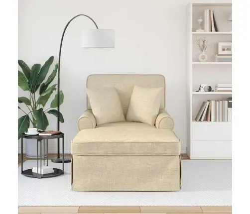 Faina Su Sijonu Su Pagalve Kreminė 91 X 157 X 91 Cm Audinys