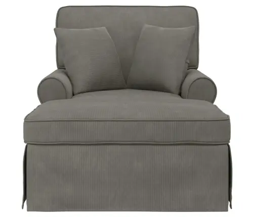 Šezlongs Ar Svārkiem Ar Spilvenu Gaiši Pelēks 91 X 157 X 91 Cm Vidaxl