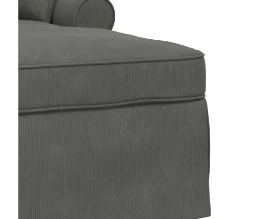 Chaise Lounge Pööratud Äärega Padjaga Tumehall 91 X 157 X 91 Cm