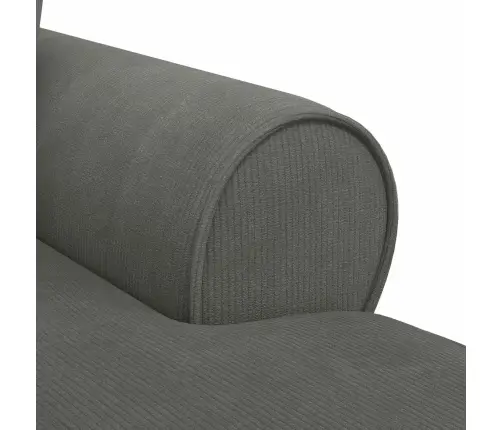 Chaise Lounge Pööratud Äärega Padjaga Tumehall 91 X 157 X 91 Cm