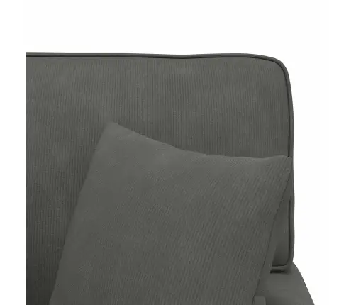 Chaise Lounge Pööratud Äärega Padjaga Tumehall 91 X 157 X 91 Cm