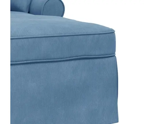 Šezlongs Ar Svārkiem Zila 91 X 157 X 91 Cm Ribots Audums Vidaxl