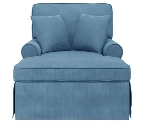 Šezlongs Ar Svārkiem Zila 91 X 157 X 91 Cm Ribots Audums Vidaxl