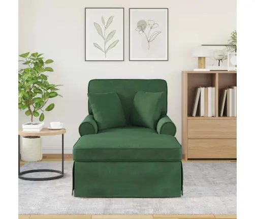 Chaise Lounge Pööratud Äärega Jungle Roheline 91 X 157 X 91 Cm