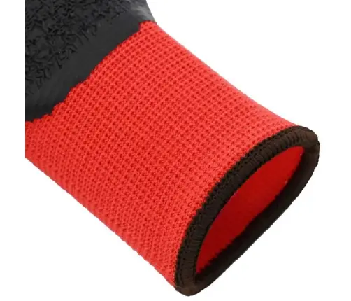 Darbo Pirštinės 24 Pcs Raudona Ir Juoda 8 / M Latekso Danga