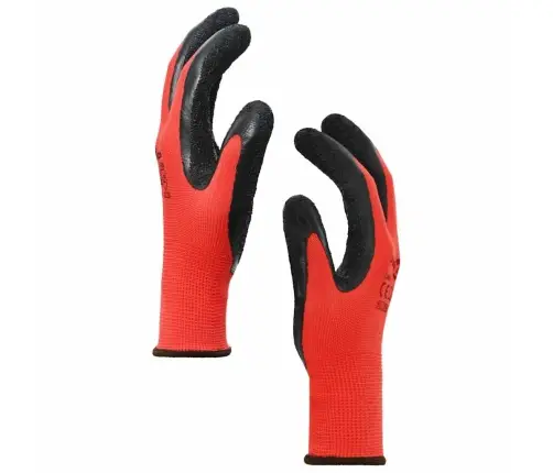 Darbo Pirštinės 24 Pcs Raudona Ir Juoda 8 / M Latekso Danga