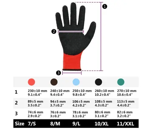 Darbo Pirštinės 24 Pcs Raudona Ir Juoda 8 / M Latekso Danga