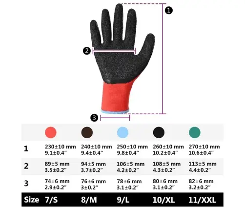 Darbo Pirštinės 12 Pcs Raudona Ir Juoda 9 / L Latekso Danga