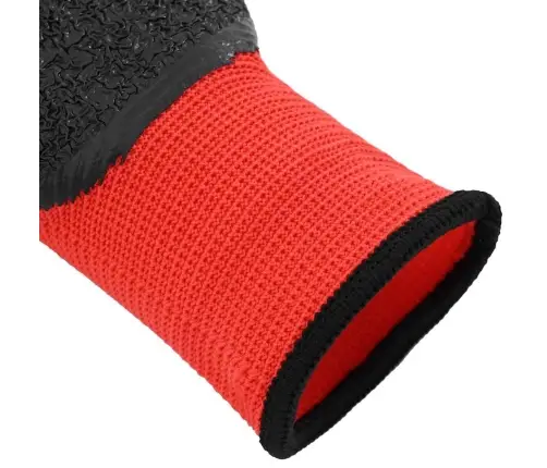 Darbo Pirštinės 24 Pcs Raudona Ir Juoda 10 / Xl Latekso Danga