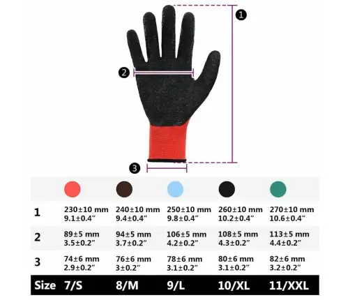 Darbo Pirštinės 24 Pcs Raudona Ir Juoda 10 / Xl Latekso Danga