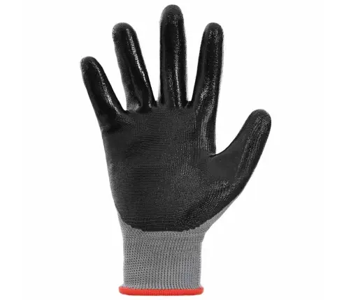 Darba Cimdi 12 Pcs Pelēks Un Melns 7 / S Poliesters Vidaxl