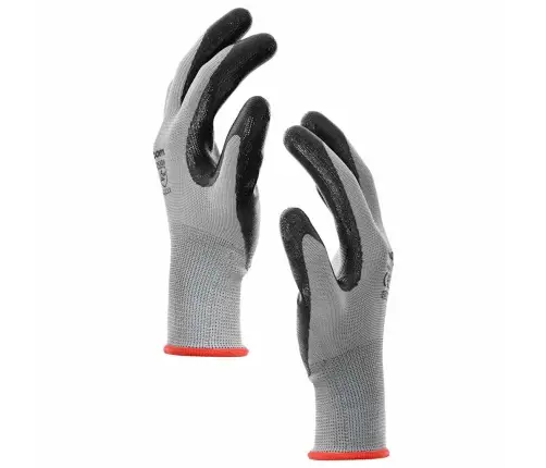 Darbo Pirštinės 24 Pcs Pilka Ir Juoda 7 / S Poliesteris