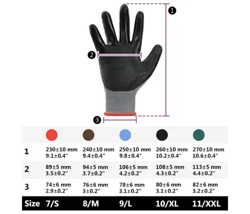 Darbo Pirštinės 24 Pcs Pilka Ir Juoda 7 / S Poliesteris