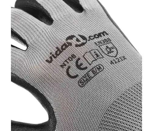 Töökindad 12 Pcs Hall Ja Must 8 / M Polüester