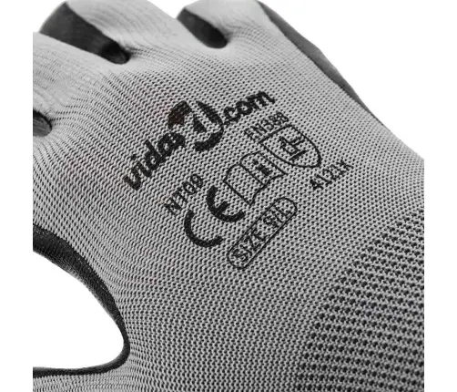 Töökindad 12 Pcs Hall Ja Must 9 / L Polüester