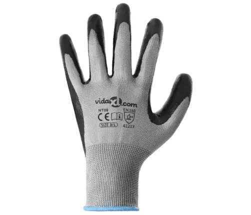 Darba Cimdi 24 Pcs Pelēks Un Melns 9 / L Poliesters Vidaxl