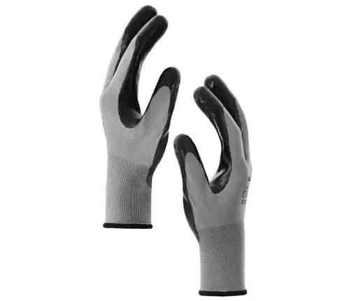 Töökindad 12 Pcs Hall Ja Must 10 / Xl Polüester