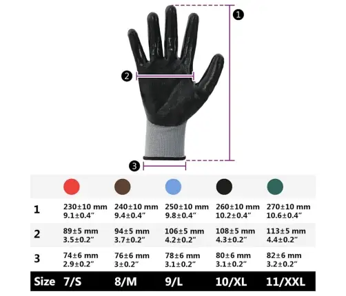 Töökindad 12 Pcs Hall Ja Must 10 / Xl Polüester