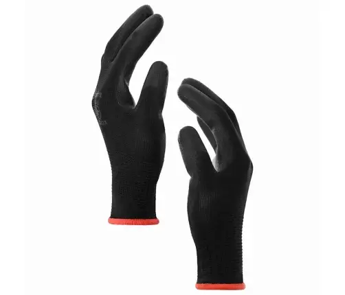 Darba Cimdi 12 Pcs Melna 7 / S Poliesters Vidaxl