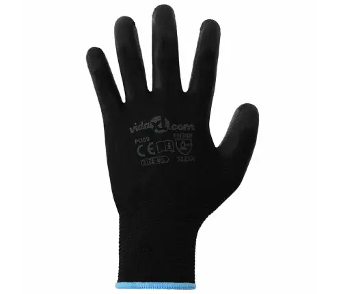 Darba Cimdi 24 Pcs Melna 9 / L Poliesters Vidaxl