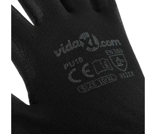 Darbo Pirštinės 12 Pcs Juoda 10 / Xl Poliesteris