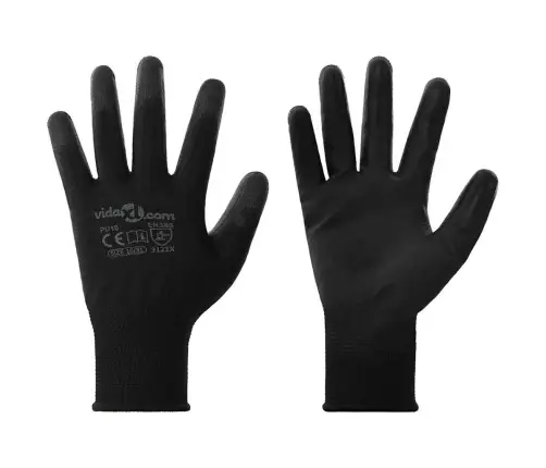 Darbo Pirštinės 12 Pcs Juoda 10 / Xl Poliesteris