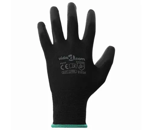 Töökindad 24 Pcs Must 11 / Xxl Polüester