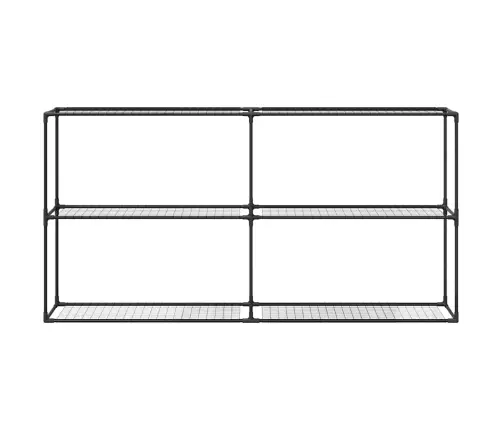 3-Tīkla Augu Statīvs Melna 200 X 32 X 104 Cm Tērauds Vidaxl