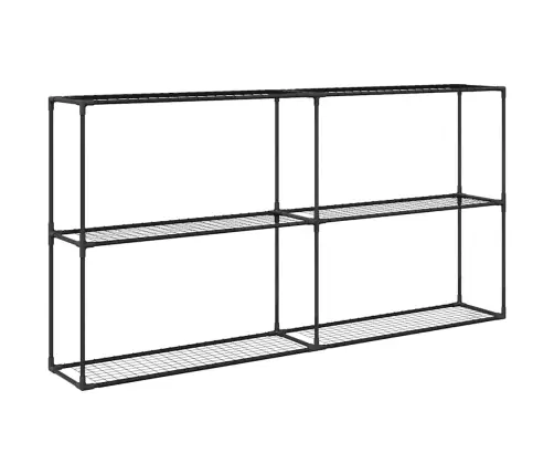 3-Tīkla Augu Statīvs Melna 200 X 32 X 104 Cm Tērauds Vidaxl