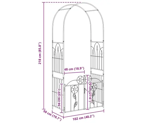 Aedkaar Lukuga Must 102 X 50 X 218 Cm