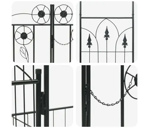 Dārza Arka Vienkrāsains Melna 203 X 50 X 218 Cm Vidaxl