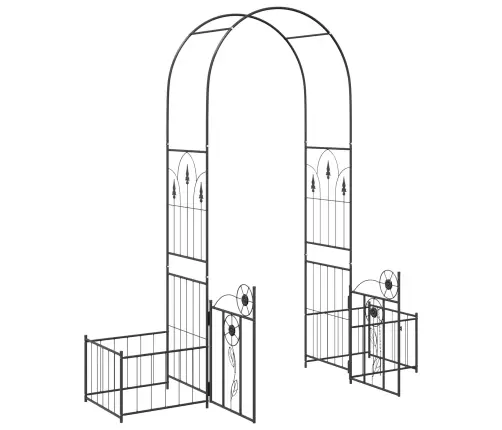 Dārza Arka Vienkrāsains Melna 203 X 50 X 218 Cm Vidaxl