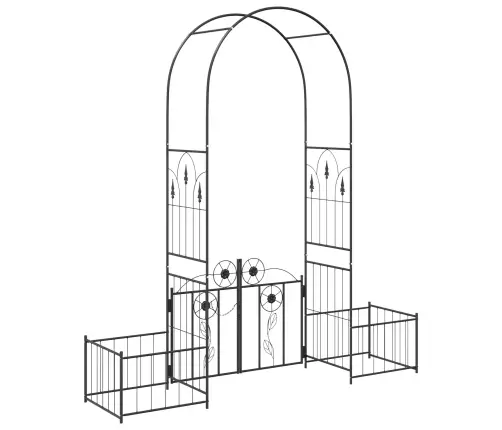 Dārza Arka Vienkrāsains Melna 203 X 50 X 218 Cm Vidaxl