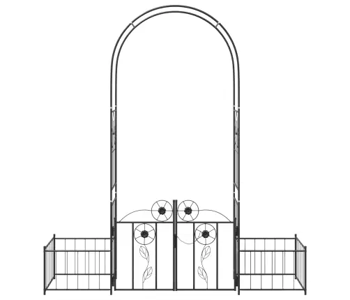 Dārza Arka Vienkrāsains Melna 203 X 50 X 218 Cm Vidaxl