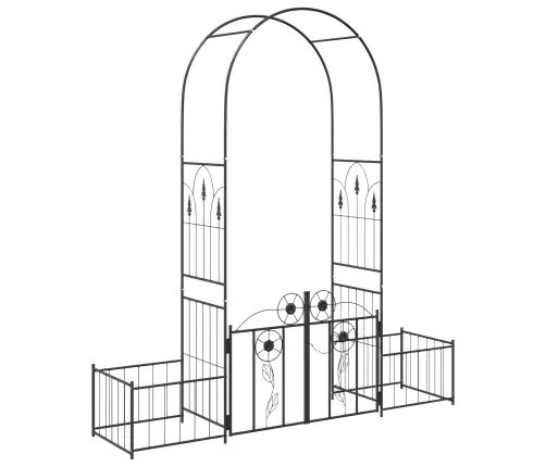 Dārza Arka Vienkrāsains Melna 203 X 50 X 218 Cm Vidaxl