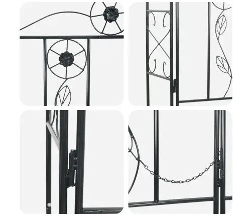 Aedkaar Üksvärviline Must 115 X 37 X 226 Cm