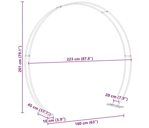 Vestuvinis Arklys Balta 223 X 45 X 201 Cm Plienas