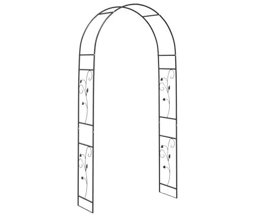 Dārza Arka Ziedu Raksts Melna Vidaxl
