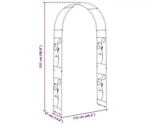 Dārza Arka Ziedu Raksts Zaļa Vidaxl