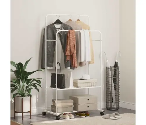 Apģērba Statīvs Vienkrāsains Balts Vidaxl